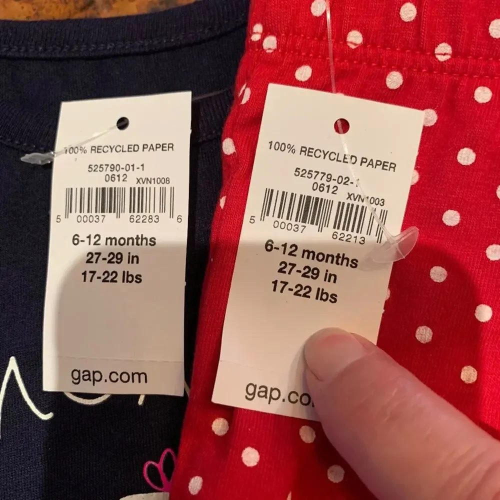 **NWT GAP Baby Red & Navy W/Christmas Graphic Bodysuit & Red Leggings -